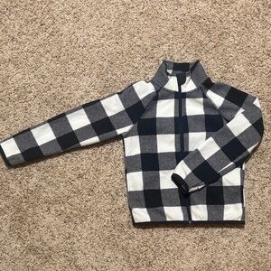 wonder nation Black & White Buffalo Check Zip-Up Hoodie